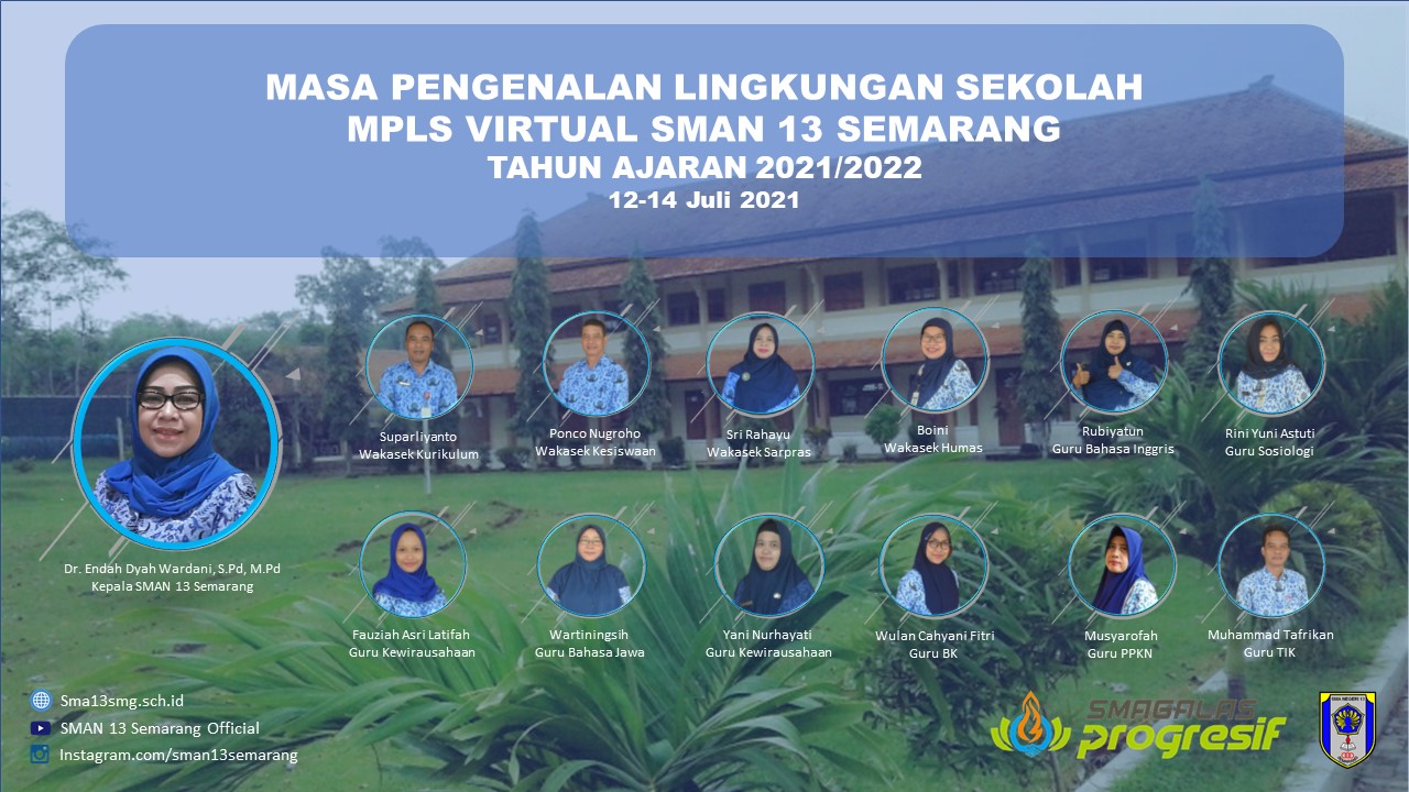 Jadwal MPLS Tahun Pelajaran 2021 / 2022 SMAN 13 Semarang